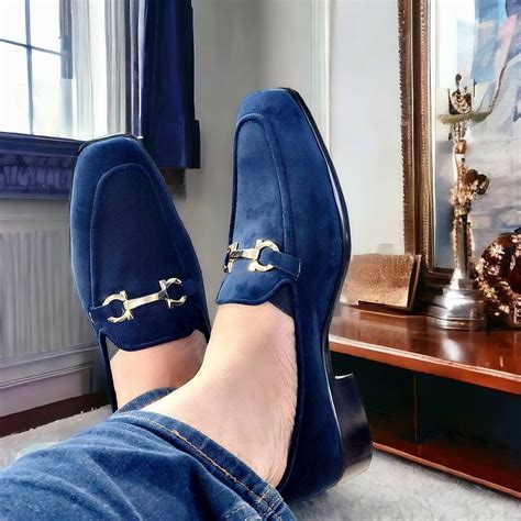 men's designer velvet loafers|navy blue velvet loafers.